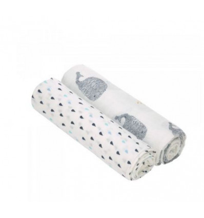 HEAVENLY SOFT SWADDLE XL WHALE 24