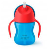 BEKER MET RIETJE 200ML BOY BLAUW 24