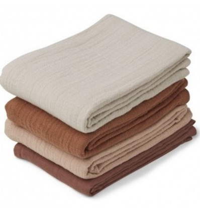 LEON MUSLIN CLOTH 4 PACK ROSE MIX 22