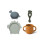 VIVI SILICONE SET DINO BLUE MULTI MIX 22