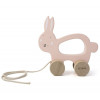 WOODEN PULL ALONG TOY MRS. RABBIT 25