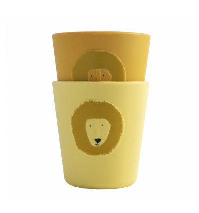 SILICONE CUP 2-PACK MR. LION YELLOW 024