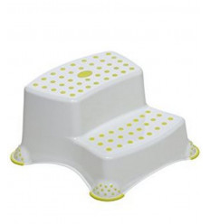 DOUBLE STEP STOOL WHITE AND LIME 21