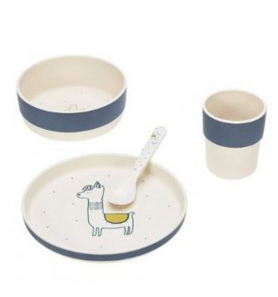 DISH GLAMA LAMA BLUE PLATE BOWL MUG 201
