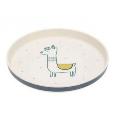 PLATE GLAMA LAMA BLUE 201