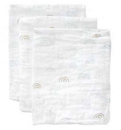 WASH CLOTH SET 3PC RAINDROPS BLUE 21