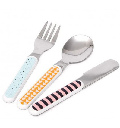 CUTLERY SET BEAR DROPS LIGHT BLUE 9