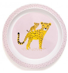 BAMBOO PLATE LEOPARD PEACH 9