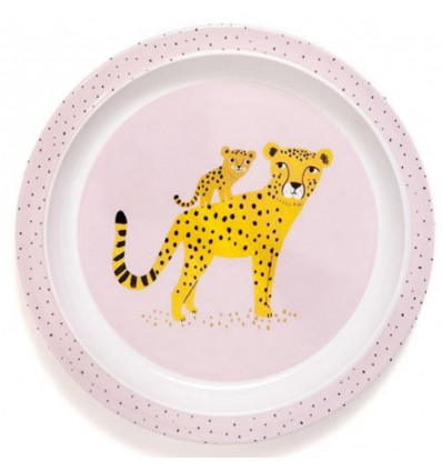 BAMBOO PLATE LEOPARD PEACH 9