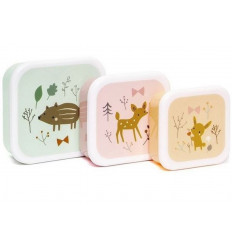 LUNCH BOX SET FOREST FRIENDS PALE GREEN