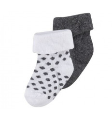 U SOCKS 2PACK DOT DARK GREY MEL 0-3M 21