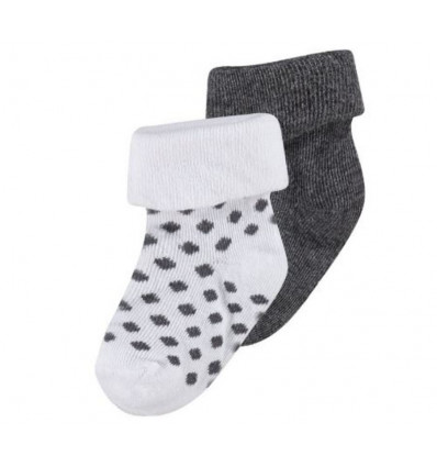 U SOCKS 2PACK DOT DARK GREY MEL 0-3M 21