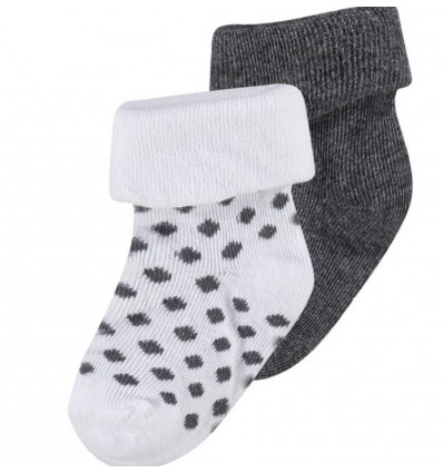 U SOCKS 2PACK DOT DARK GREY MEL 3-6M 21