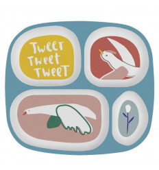 MELAMINE PLATE 4 ROOMS SINGING BIRDS 201