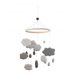 FELTED BABY MOBILE CLOUDS WARM GREY 211