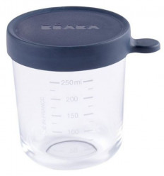 GLAZEN BEWAARPOTJE 250ML DONKERBLAUW 24