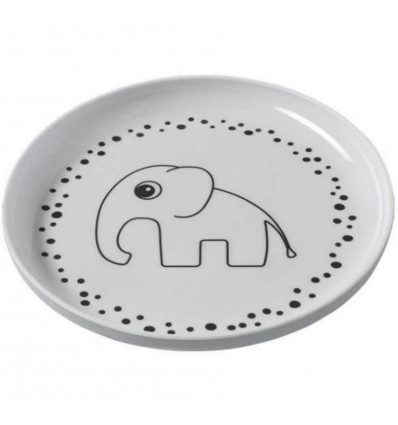 YUMMY PLATE HAPPY DOTS GREY 21