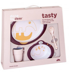 DINNER SET CONTOUR DARK POWDER/GOLD 20