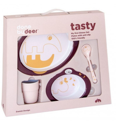 DINNER SET CONTOUR DARK POWDER/GOLD 20