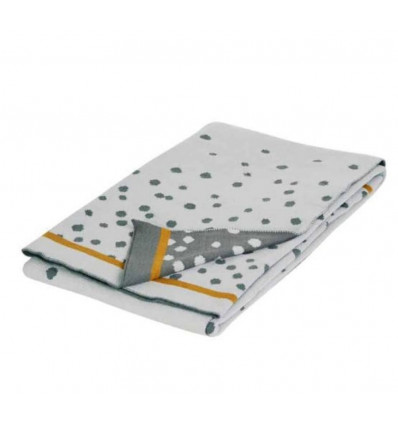 KNITTED BLANKET HAPPY DOTS GREY 22