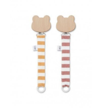 SIA PACIFIER STRAP 2 PACK Y/D STRIPE 202