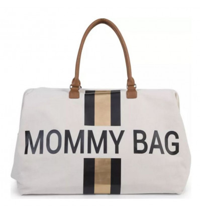 MOMMY BAG GROOT OFFWHI STR BLK/GOLD 243