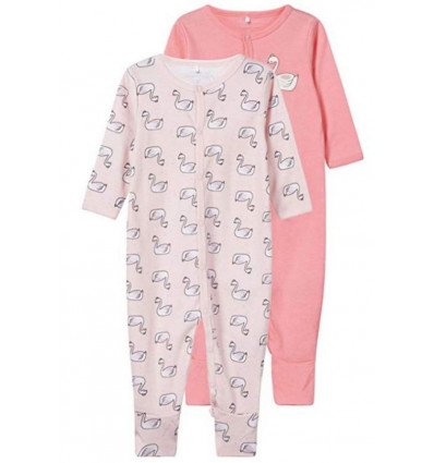 NBFNIGHTSUIT 2P W/F STRAWBERRYCREAM NOOS