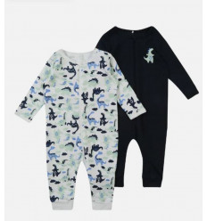 NBMNIGHTSUIT 2P ZIP BRIGHT WHITE NOOS