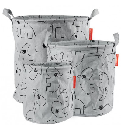 STORAGE BASKETS CONTOUR 3 PCS GREY 22