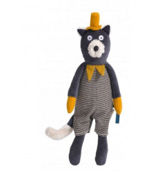 POUPEE CHAT GRIS ALPHONSE MOUSTACHES 22