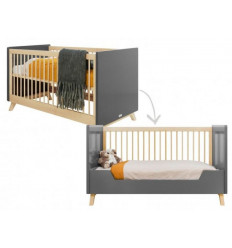 BEDBANK 70X140 KYAN DEEP GREY/NATUR 202