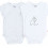 COCON SET 2 BODYS CROISE MC BLANC 12M 9