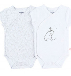 COCON SET 2 BODYS CROISE MC BLANC 12M 9