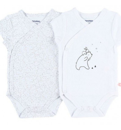 COCON SET 2 BODYS CROISE MC BLANC 12M 9