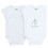 COCON SET 2 BODYS CROISE MC BLANC 1M 9