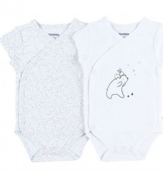 COCON SET 2 BODYS CROISE MC BLANC 1M 9