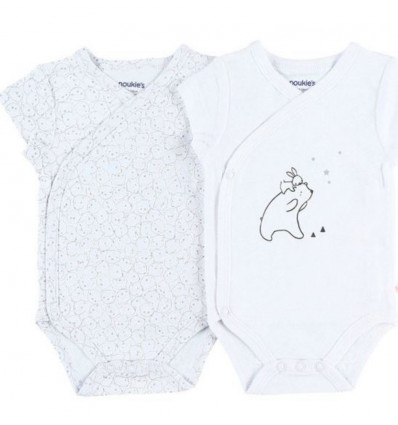 COCON SET 2 BODYS CROISE MC BLANC 1M 9