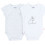 COCON SET 2 BODYS CROISE MC BLANC 6M 9