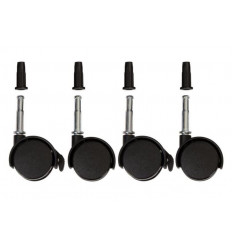 SET VAN 4 PVC WIELTJES DIAMETER 40MM 251
