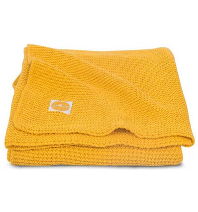 DEKEN 100X150CM BASIC KNIT OCHER 201
