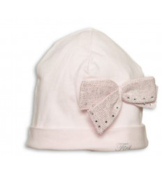 S05 G BONNET KNITTED BOW SWAROVSKI WHITE