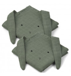 HANNAH MUSLIN RABBIT FAUNE GREEN 21