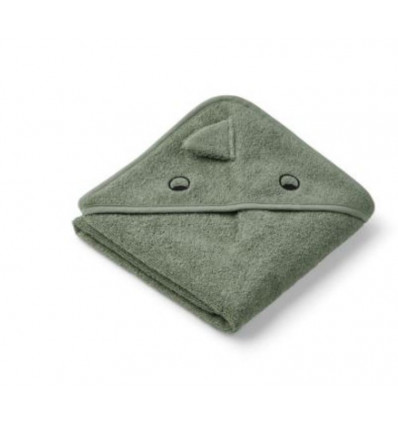 ALBERT HOODED TOWEL DINO FAUNE GREEN 21