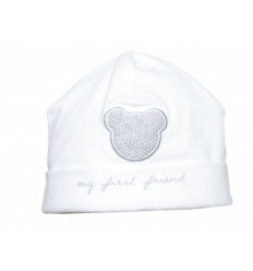 S02 B BONNET KNITTED TEDDY MY FIRST FRIE