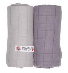 SWADDLER SOLID 2-PACK MIST/DONKEY 21