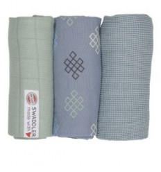 SWADDLER 3-PACK KNOT EAU BLUE 21