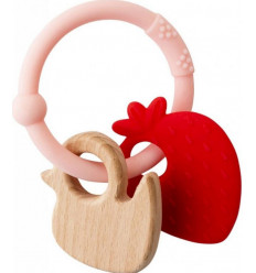 SILICONE HOUTEN BIJTRING AARDBEI 211