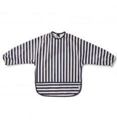 MERLE CAPE BIB STRIPE NAVY/CREME 202