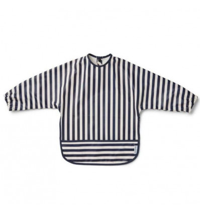 MERLE CAPE BIB STRIPE NAVY/CREME 202