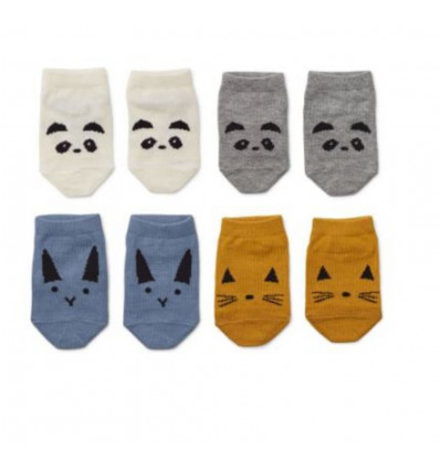 FANNY FOOTIES 4 PACK BLUE MIX 17/18 202